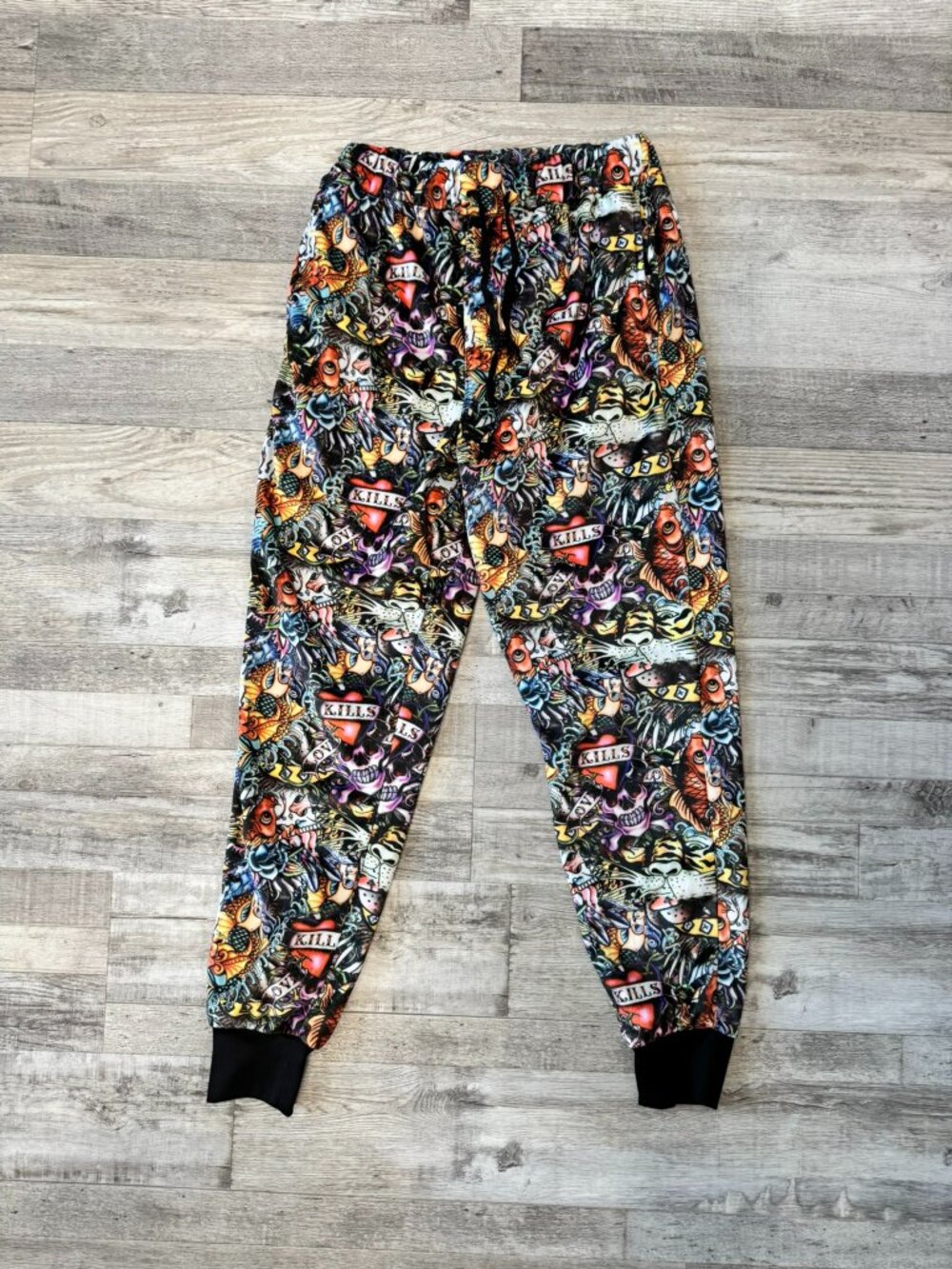 Ed Hardy Graphic Fleece Pull On Jogger Lounge Pants Men's Medium Skull P23